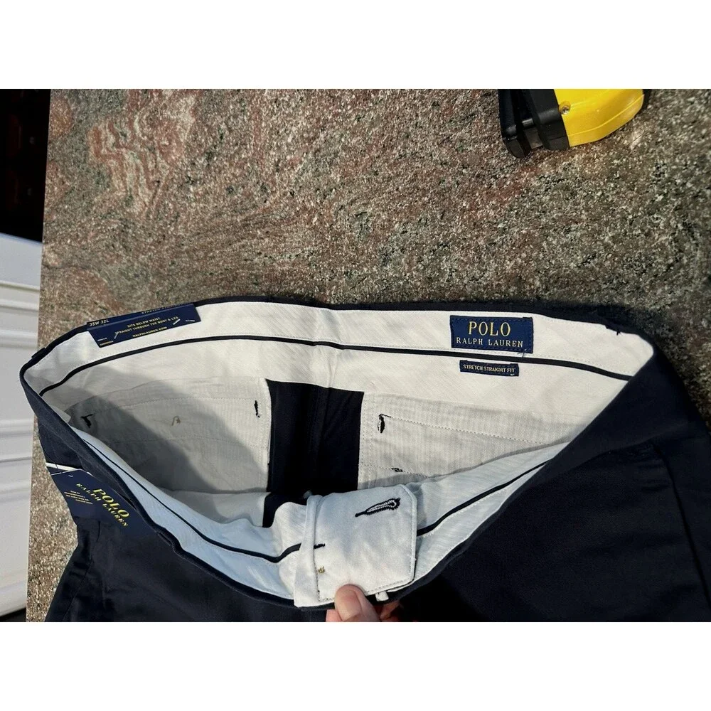 NEW Polo Ralph Lauren~35x32~Men's Navy Stretch straight  Fit Pants $98 NWT